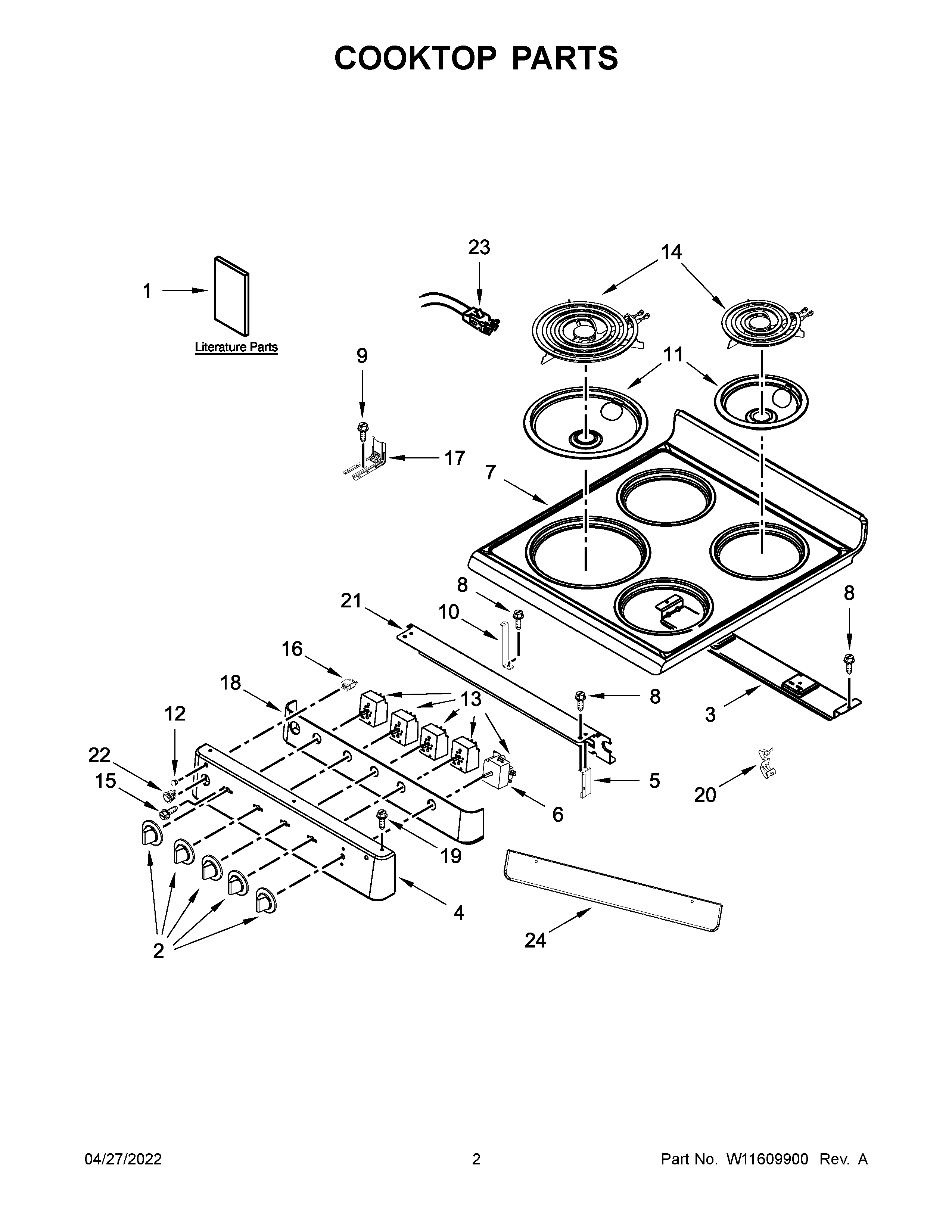 Cooktop parts