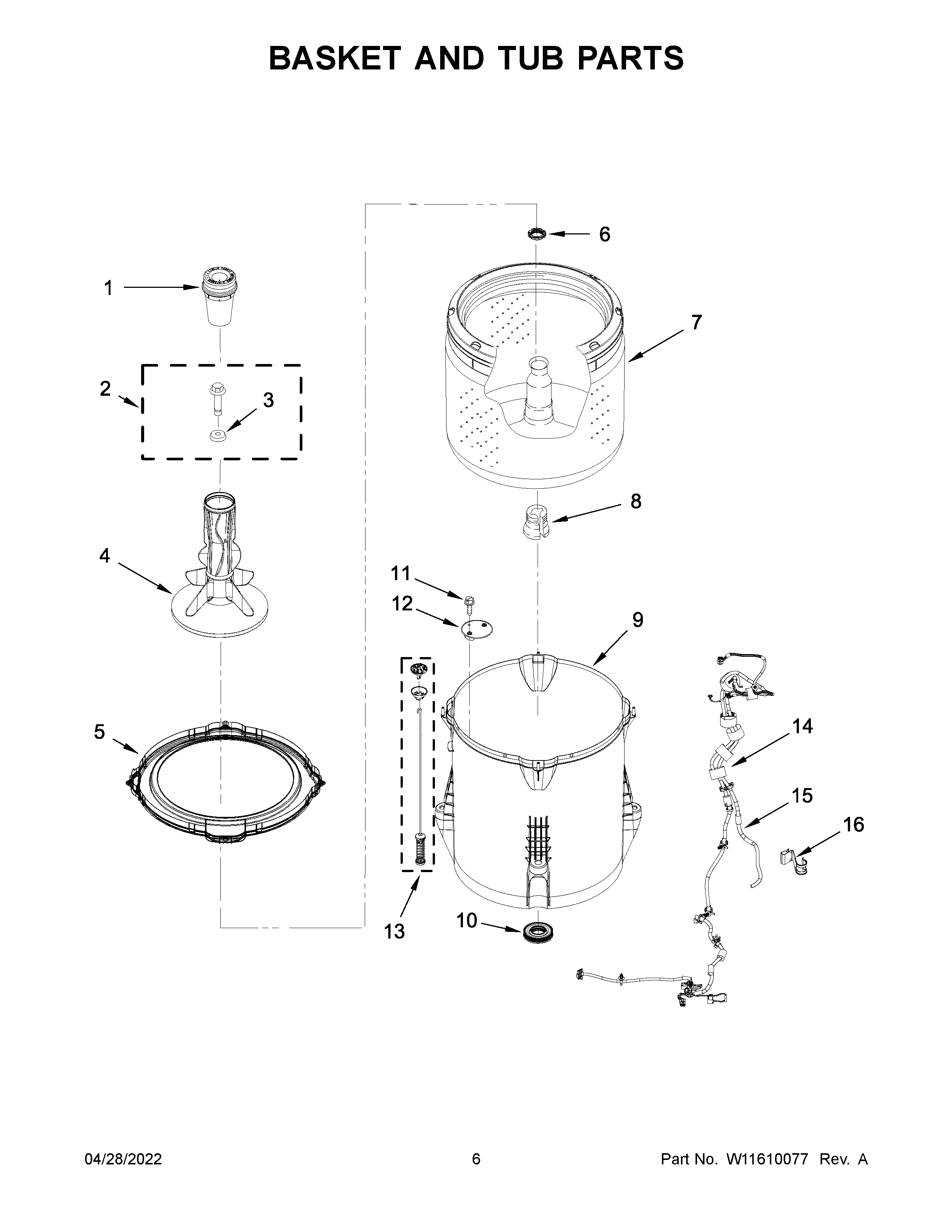 Basket and tub parts