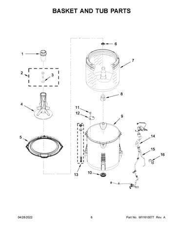Basket and tub parts