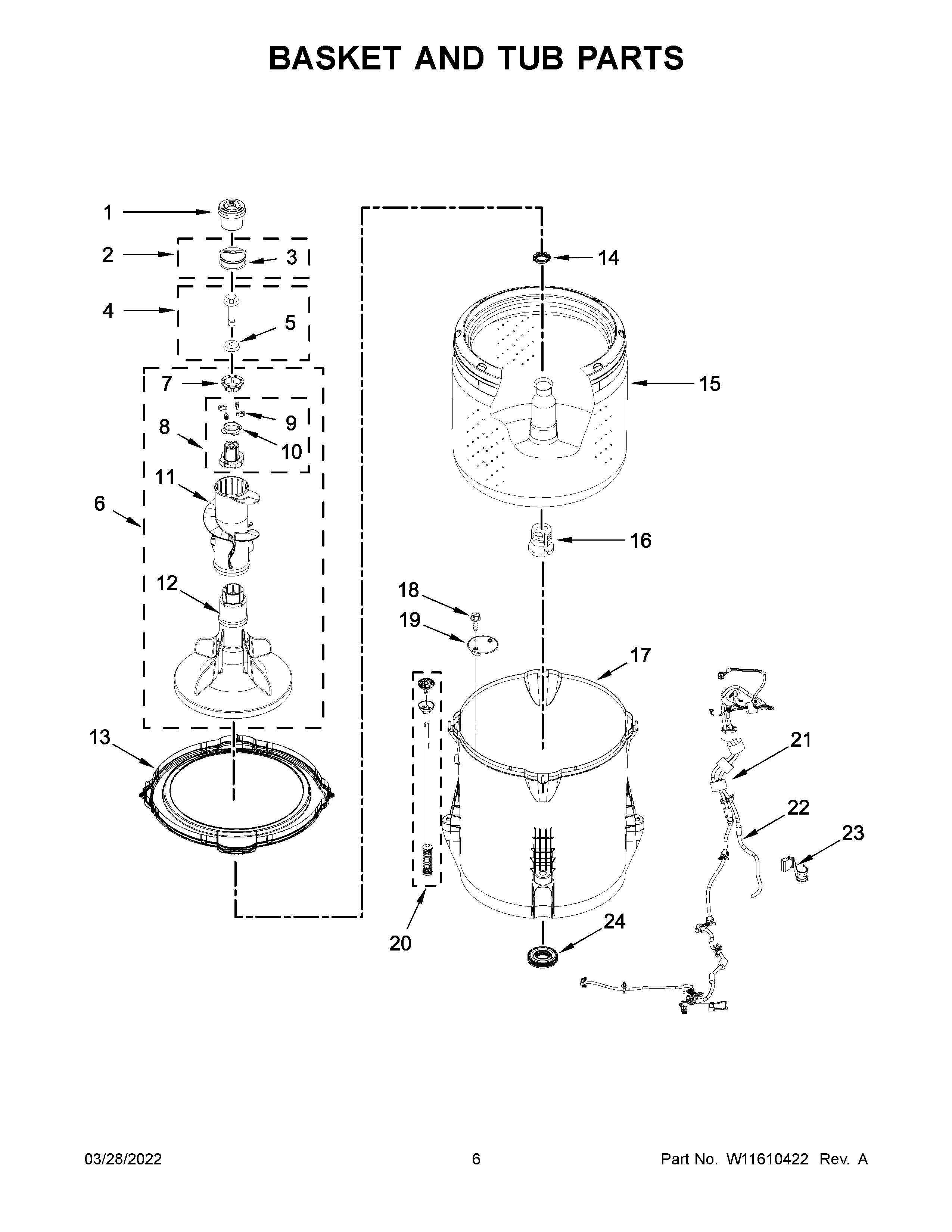 Basket and tub parts