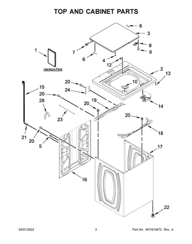 Top and cabinet parts