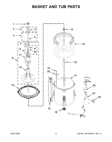 Basket and tub parts