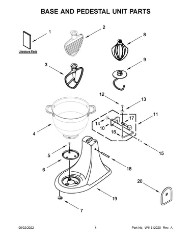 Base and pedestal unit parts