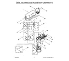 KitchenAid KSM180LELB0 case, gearing and planetary unit parts diagram