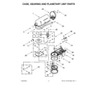 KitchenAid 5KSM180LEALB0 case, gearing and planetary unit parts diagram