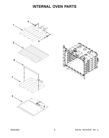Internal oven parts