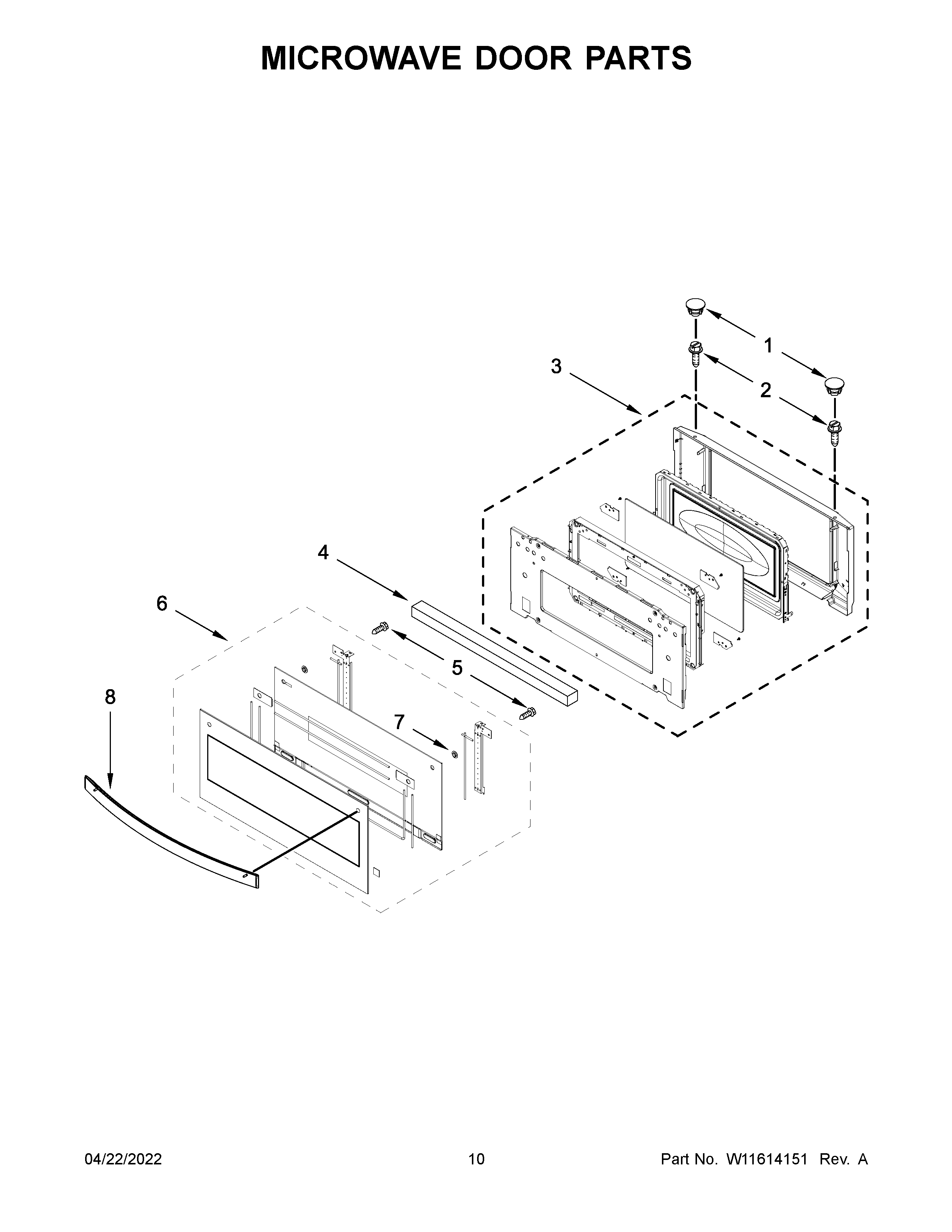 Microwave door parts