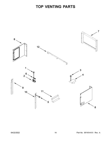 Top venting parts