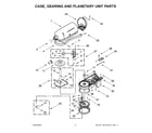 KitchenAid 5KSM180LEWLB0 case, gearing and planetary unit parts diagram
