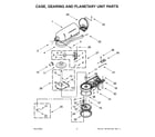 KitchenAid 5KSM180LEZLB0 case, gearing and planetary unit parts diagram