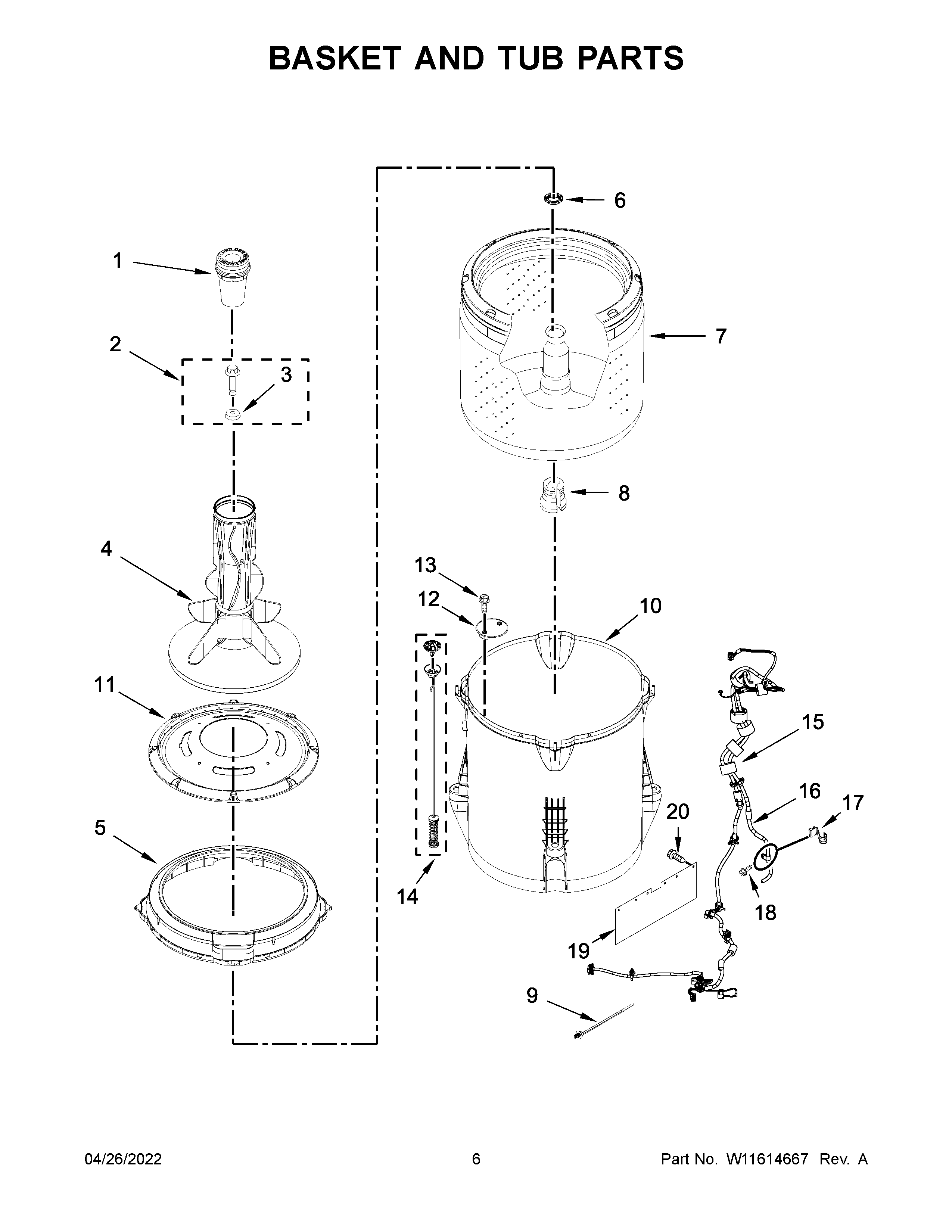 Basket and tub parts