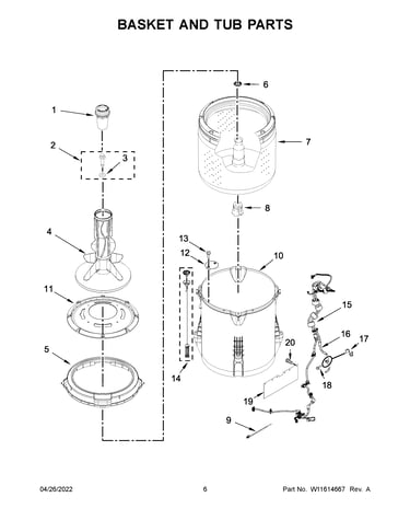 Basket and tub parts