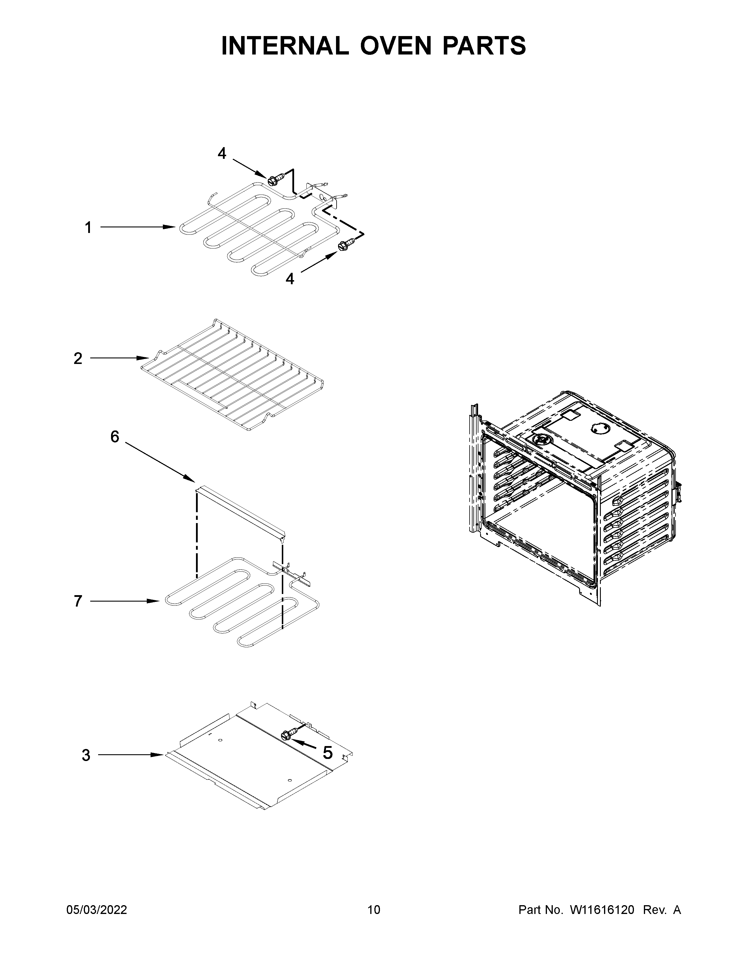 Internal oven parts