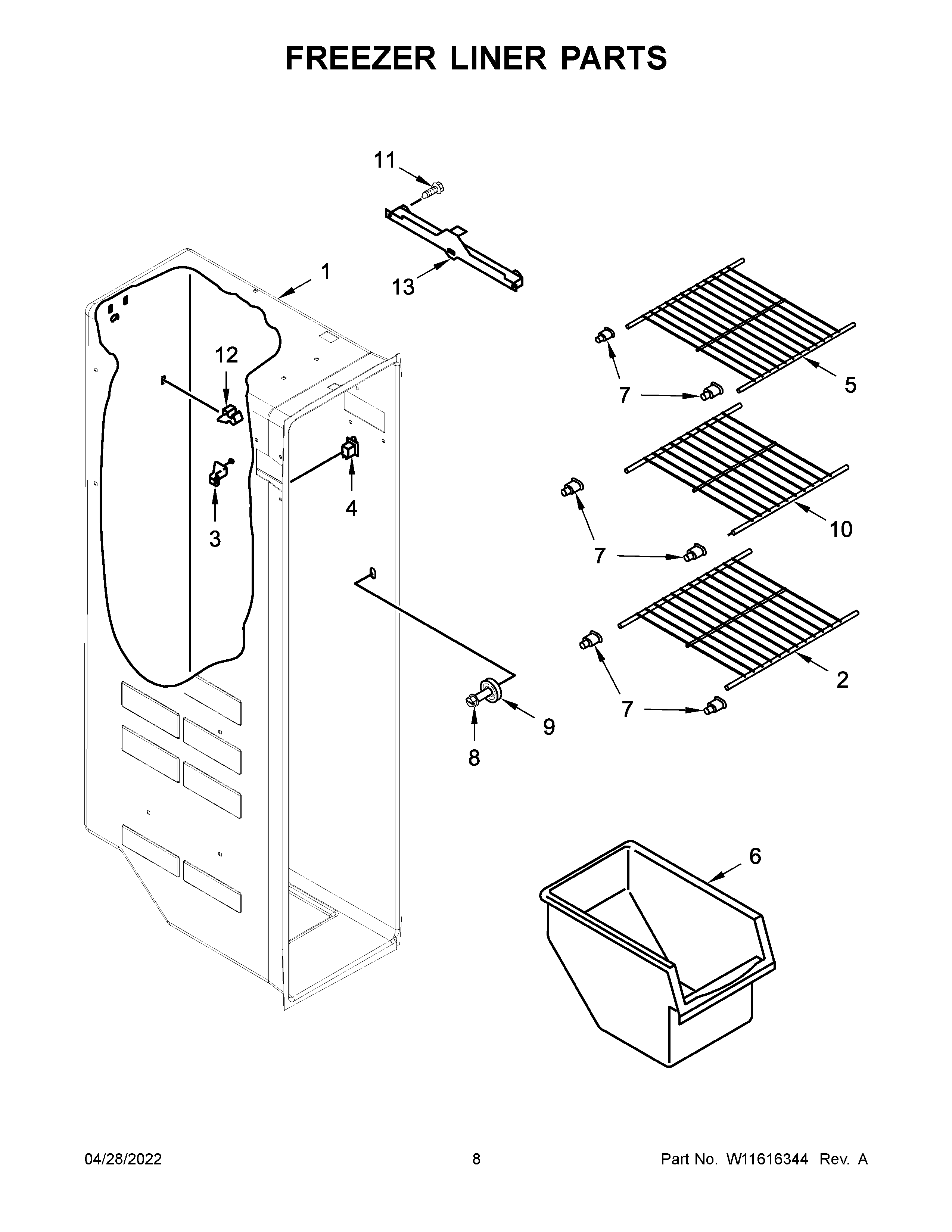 FREEZER LINER PARTS