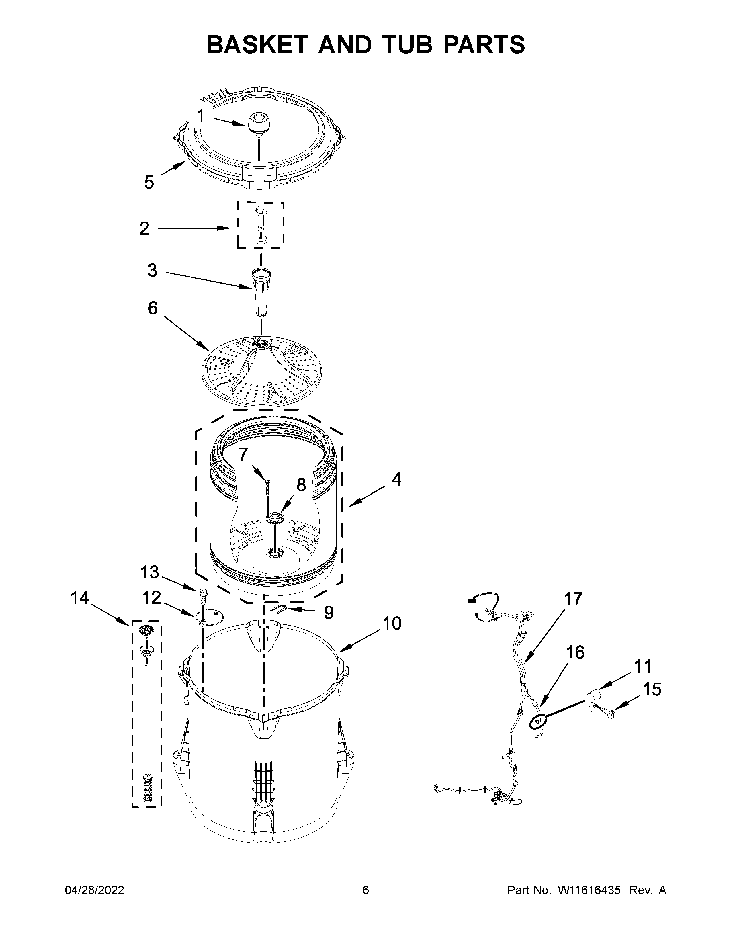 Basket and tub parts