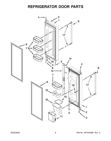 Refrigerator door parts