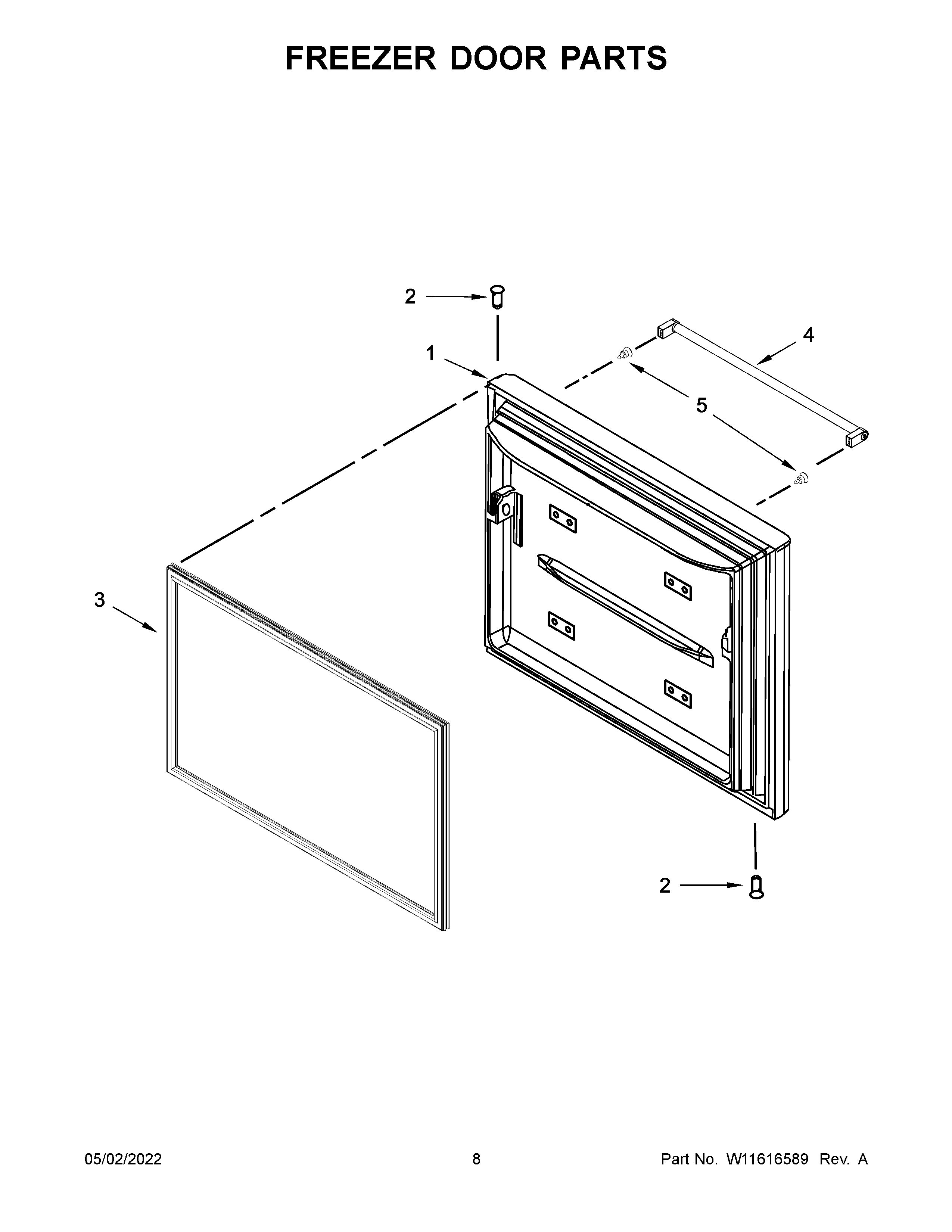 Freezer door parts
