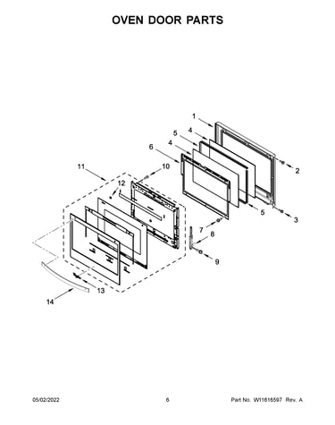 Oven door parts