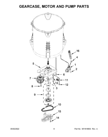 Gearcase, motor and pump parts