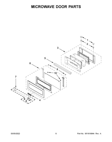 Microwave door parts