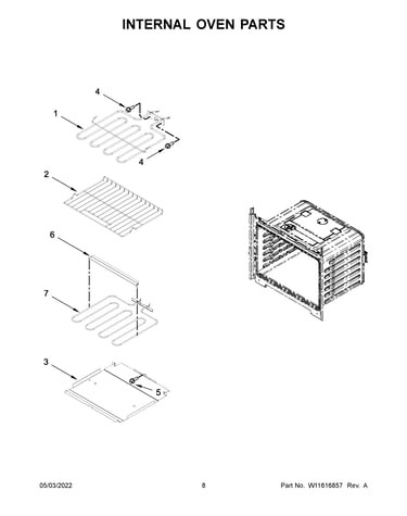 Internal oven parts