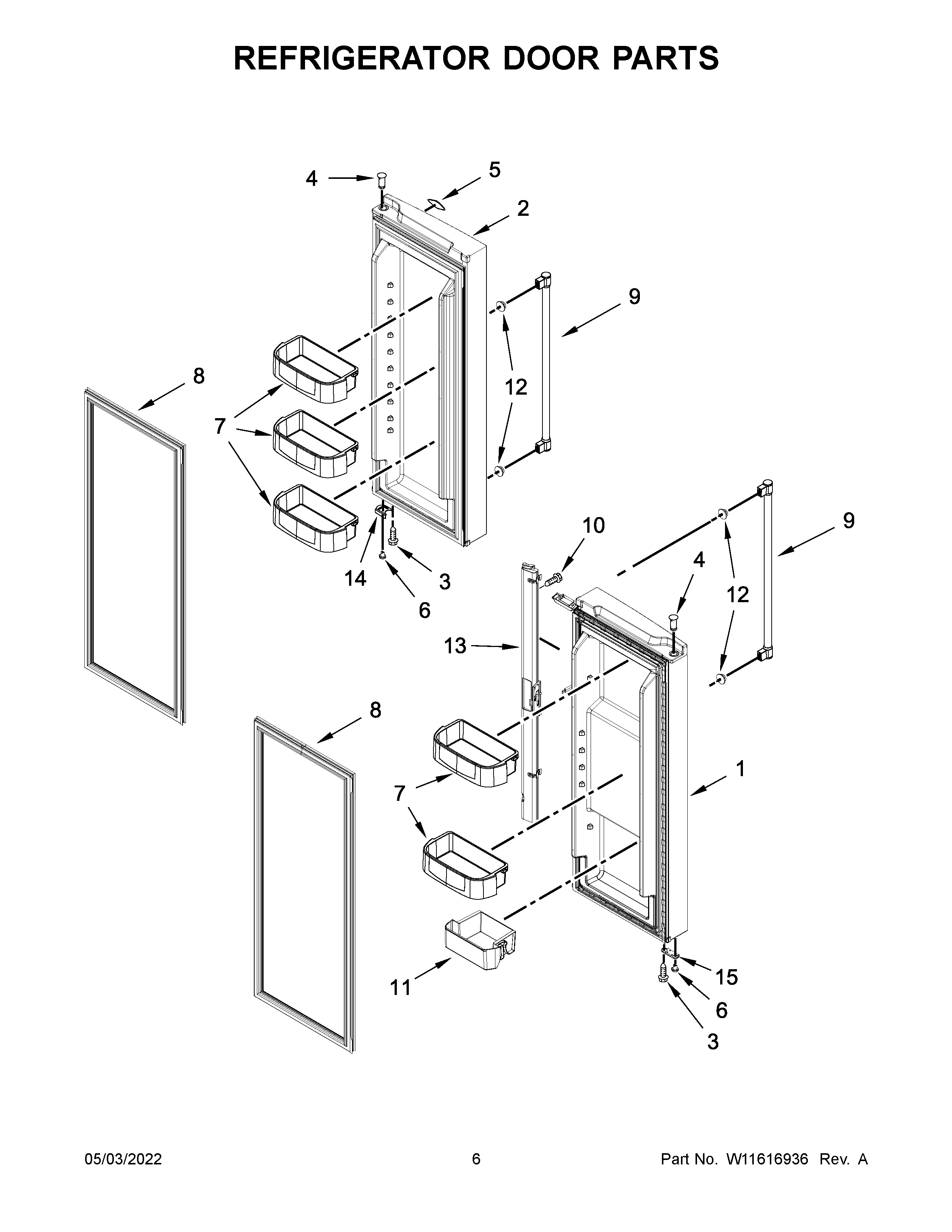 Refrigerator door parts
