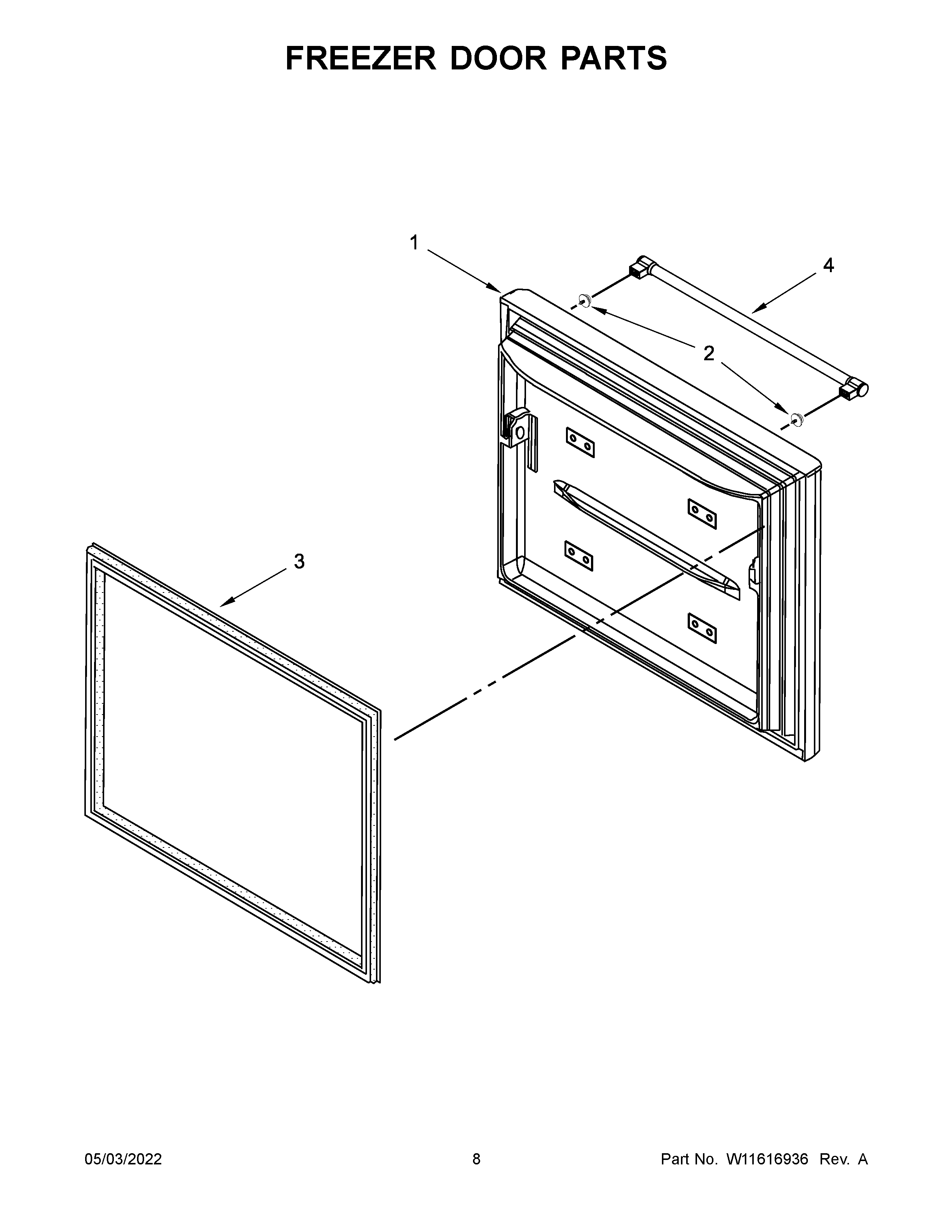 Freezer door parts