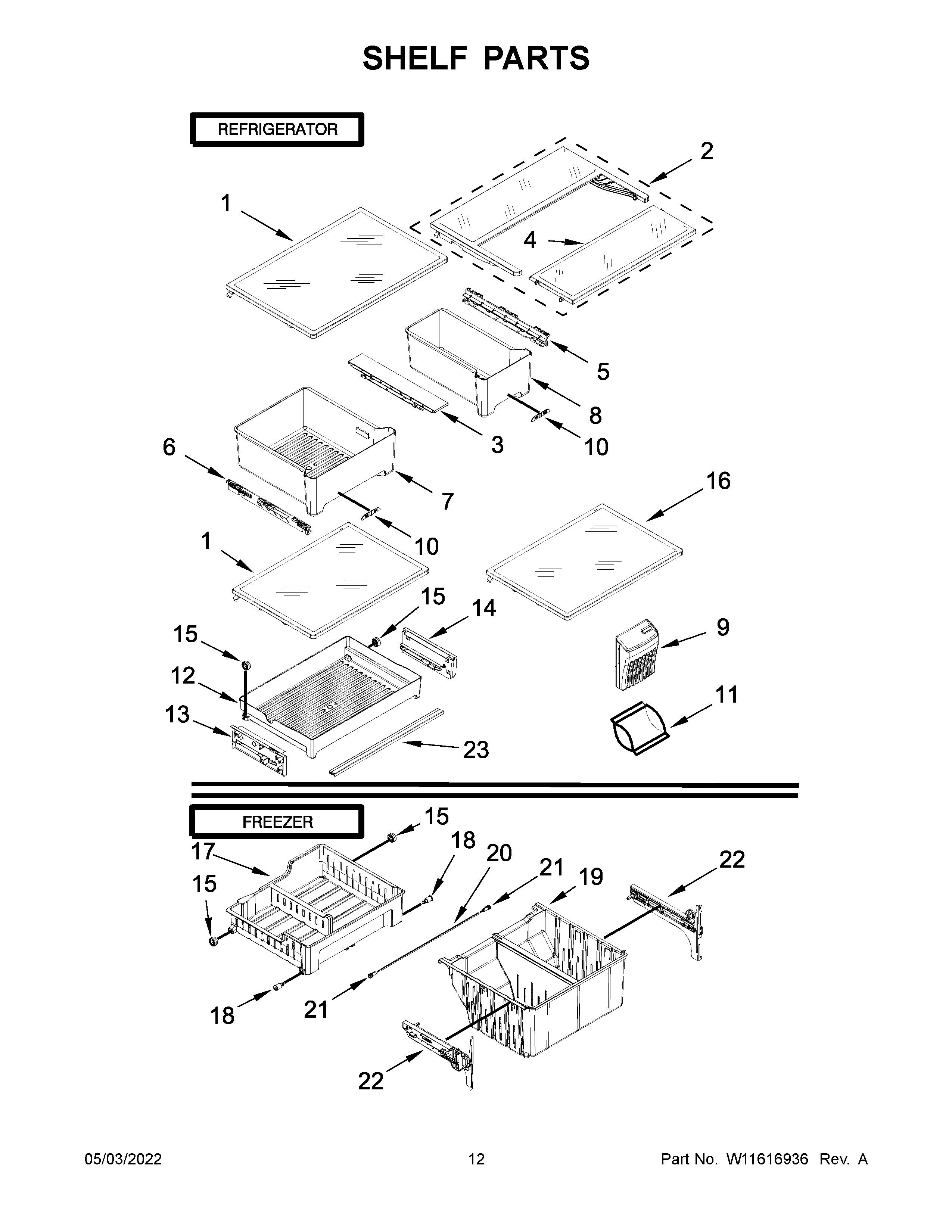 Shelf parts
