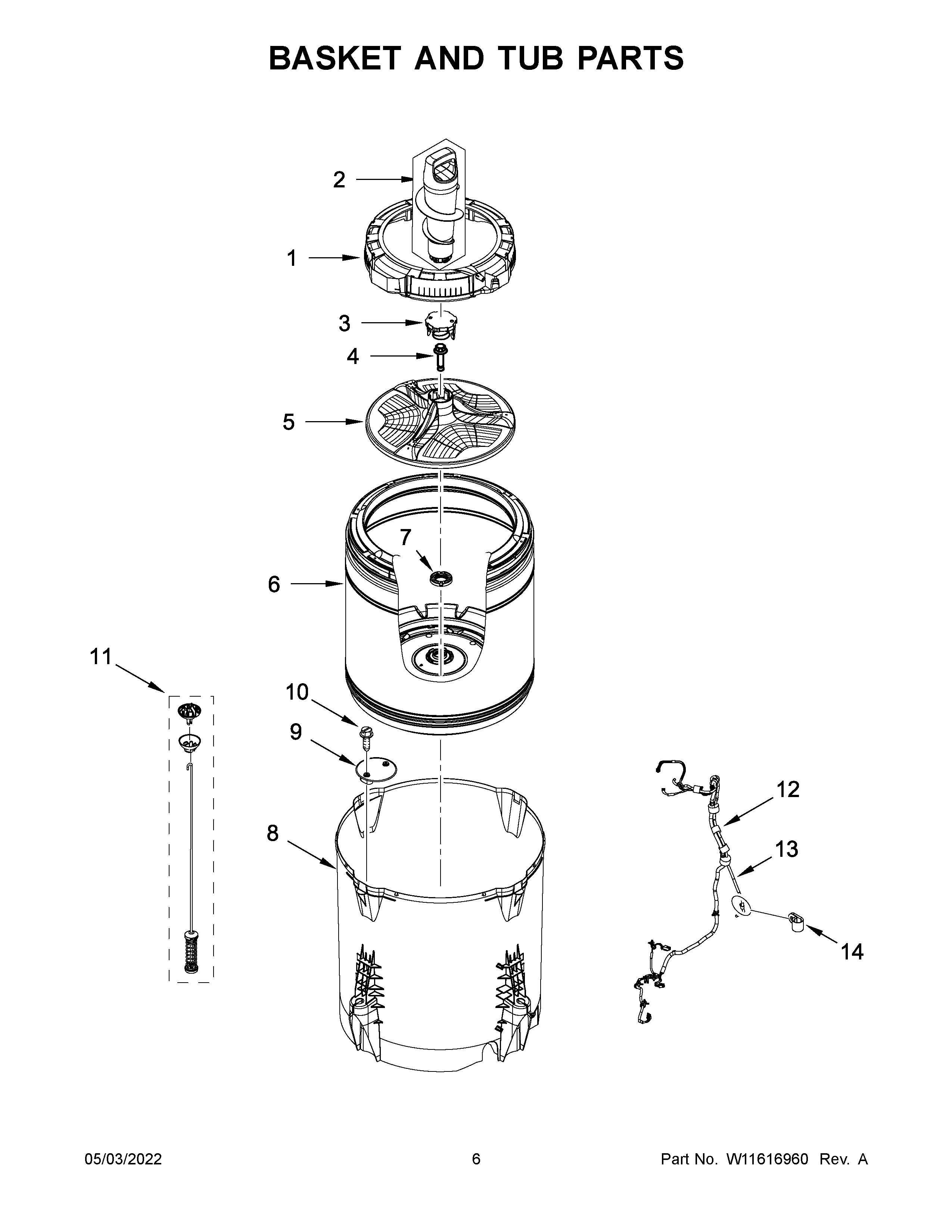 BASKET AND TUB PARTS