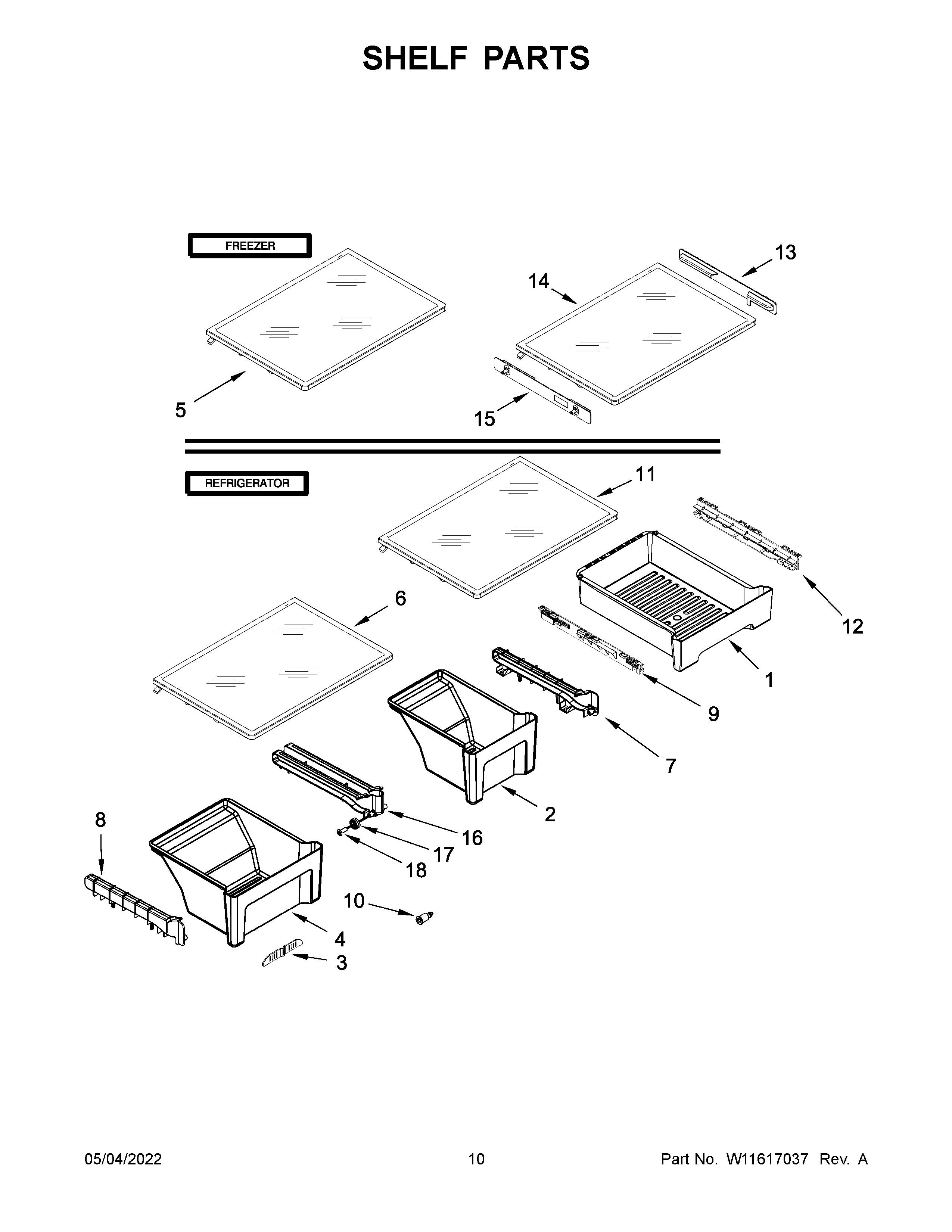 Shelf parts