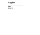 Whirlpool WRF560SMHW01 cover sheet diagram
