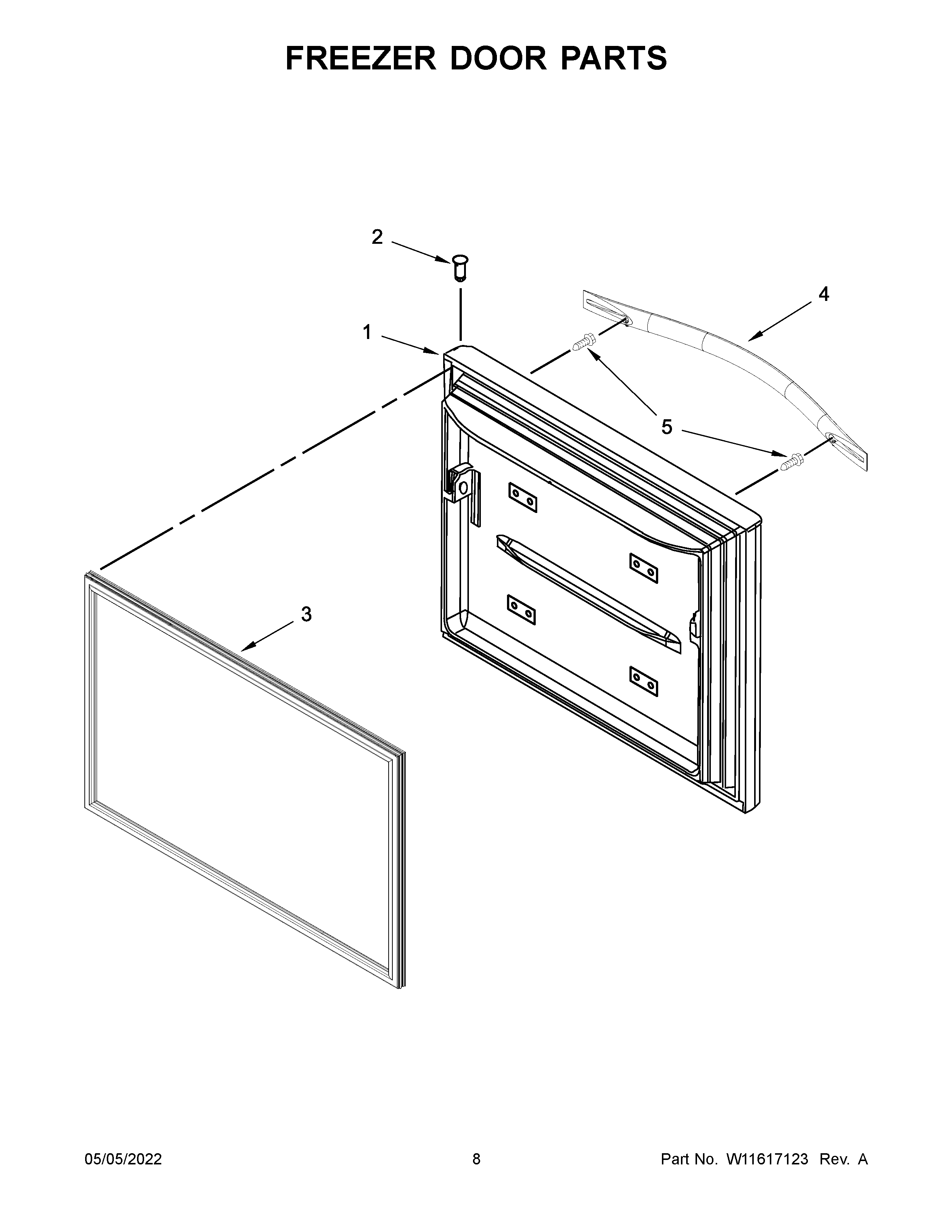 Freezer door parts