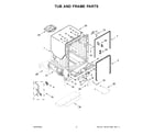 KitchenAid KDTE204KBS1 tub and frame parts diagram