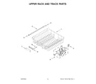 KitchenAid KDTE204KBS1 upper rack and track parts diagram