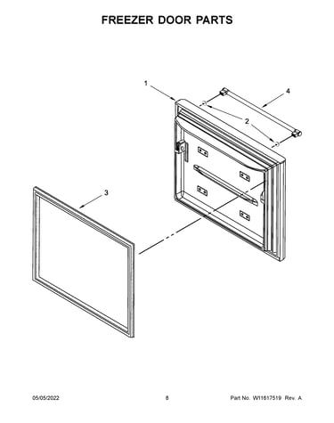 Freezer door parts