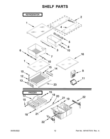 Shelf parts