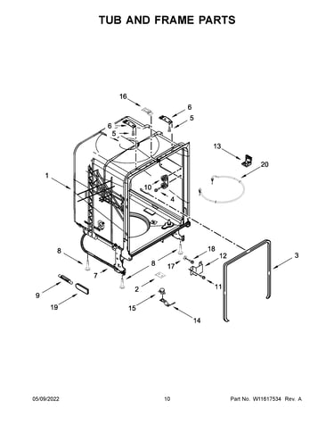 Tub and frame parts