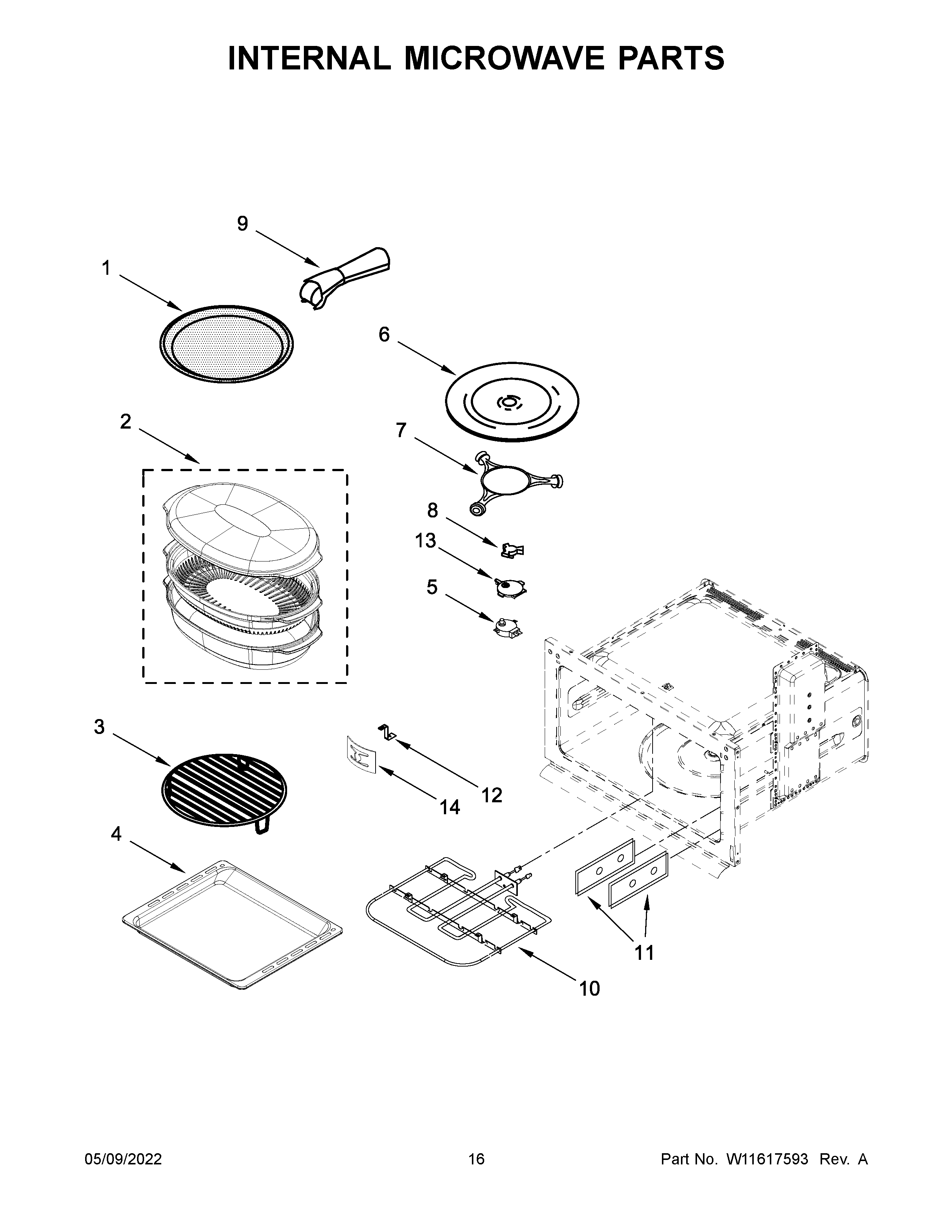 Internal microwave parts