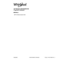 Whirlpool WRT311FZDZ02 cover sheet diagram