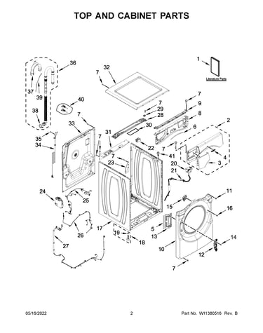 Top and cabinet parts