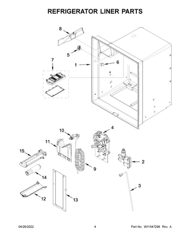 Refrigerator liner parts