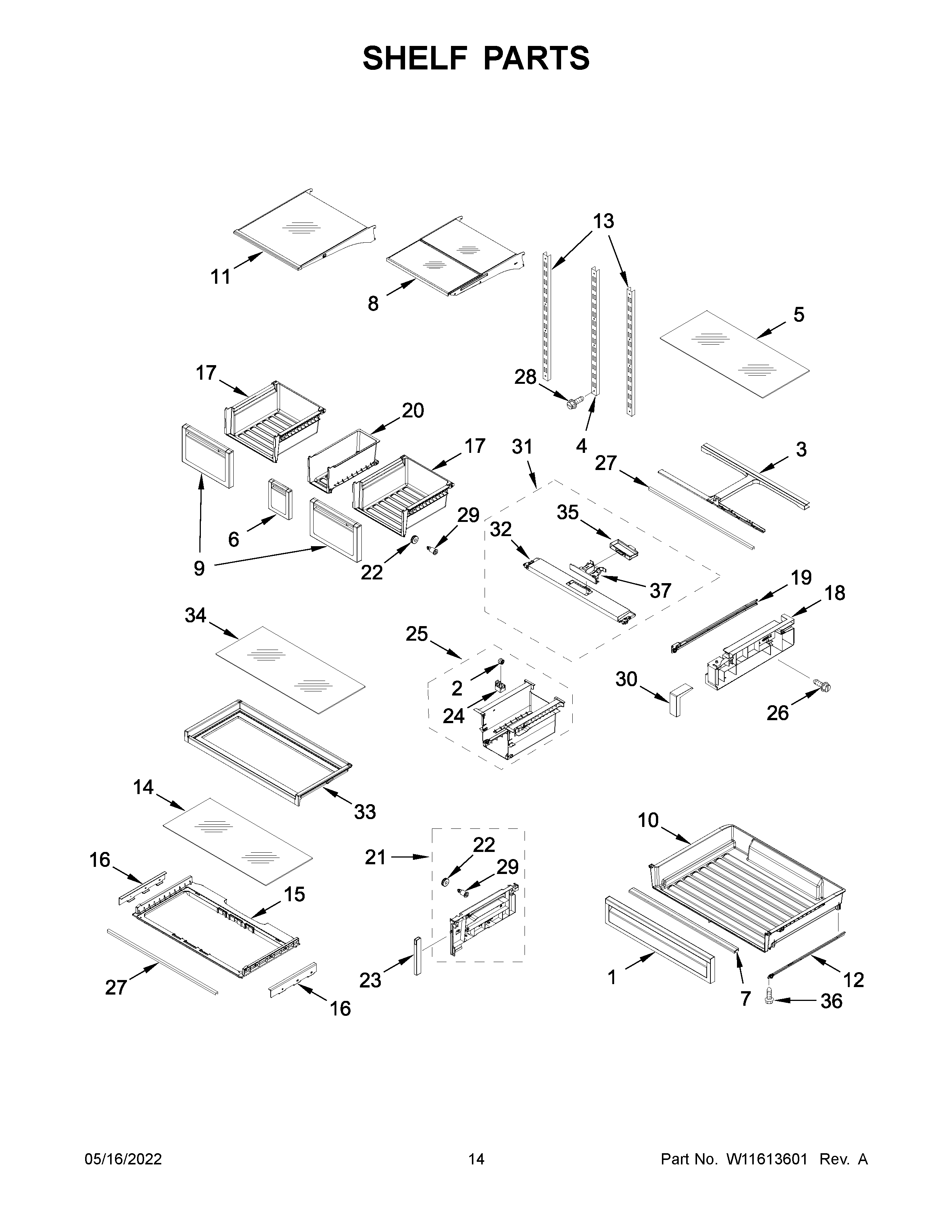 Shelf parts