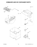 Icemaker and ice container parts