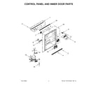 KitchenAid KDTM404KBS1 control panel and inner door parts diagram