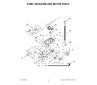 KitchenAid KDTM404KBS1 pump, washarm and motor parts diagram