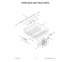 KitchenAid KDTM404KBS1 upper rack and track parts diagram
