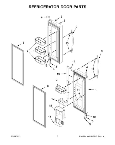 Refrigerator door parts