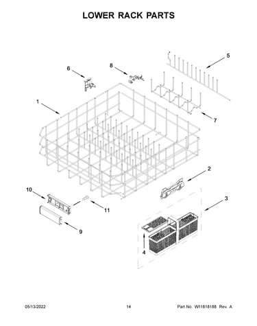 Lower rack parts