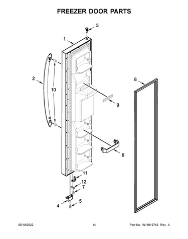 Freezer door parts