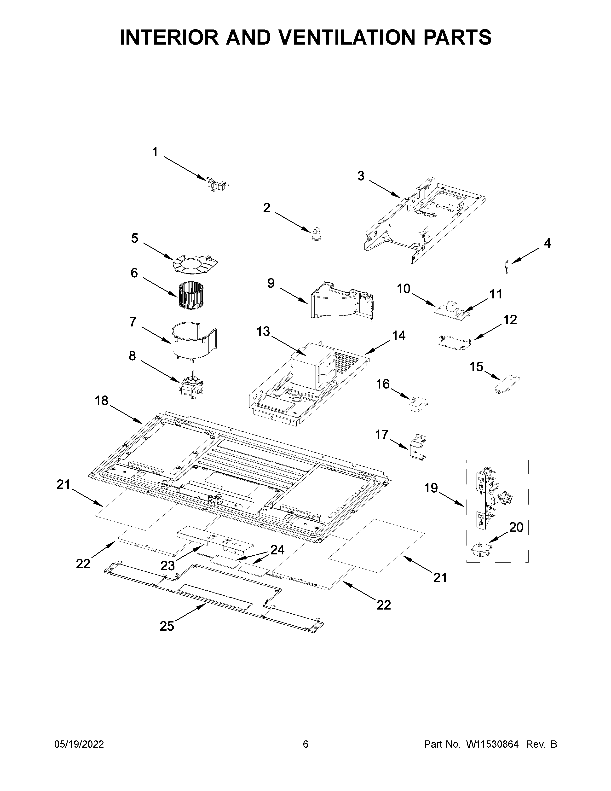 Interior and ventilation parts